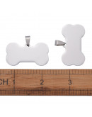 Blank Stamping. Hueso. Acero inoxidable. Color Plateado. 22x40x1,8 mm. 3x6 mm cierre. 1 ud. Blank Stamping. Hueso. Acero inoxidable. Color Plateado. 22x40x1,8 mm. 3x6 mm cierre. 1 ud.