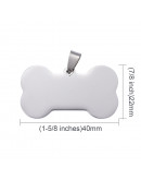 Blank Stamping. Hueso. Acero inoxidable. Color Plateado. 22x40x1,8 mm. 3x6 mm cierre. 1 ud. Blank Stamping. Hueso. Acero inoxidable. Color Plateado. 22x40x1,8 mm. 3x6 mm cierre. 1 ud.