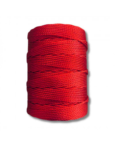 Nylon Twist. Hilo tipo espiga 18. ROJO. 1,8 mm grosor. 200 gramos neto. 180 metros. 1 cono.