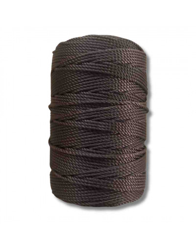 Nylon Twist. Hilo tipo espiga 18. CAFE. 1,8 mm grosor. 200 gramos neto. 180 metros. 1 cono.
