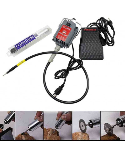 Motor FOREDOM (NO original). 110V. 500/1800 rpm. Incluye: extensión, pieza de mano y mandril.