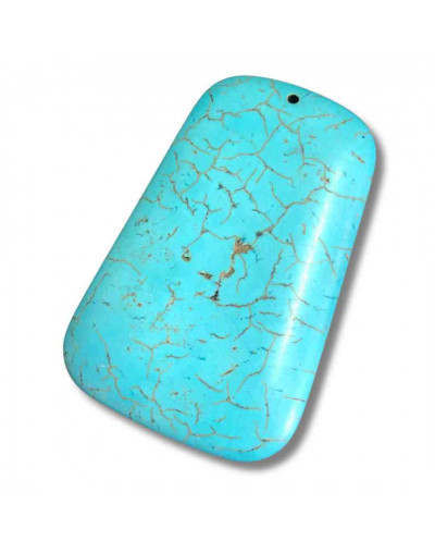 Howlite. Trapecio. Color azul. 60x40x8 milímetros. 1,2 mm perforación. 1 unidad.