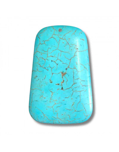 Howlite. Trapecio. Color azul. 60x40x8 milímetros. 1,2 mm perforación. 1 unidad.