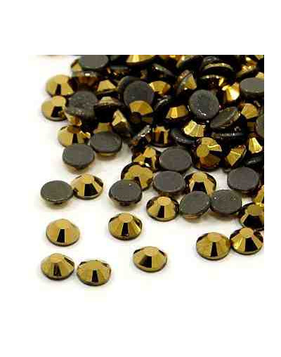 Rhinestone termo adhesivo. Faceteado. Color: Aurum. 4.6~4.8 mm (SS20). 360 uds aprox.