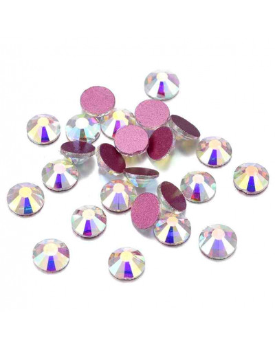 Rhinestone. Cabujón Faceteado. Color: Crystal AB. 4.6~4.8 mm (SS20). 360 uds aprox. Rhinestone. Cabujón Faceteado. Color: Crystal AB. 4.6~4.8 mm (SS20). 360 uds aprox.