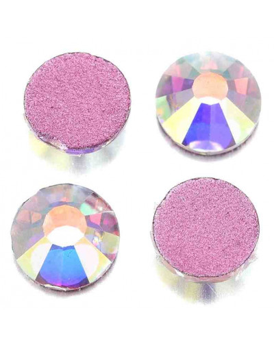 Rhinestone. Cabujón Faceteado. Color: Crystal AB. 4.6~4.8 mm (SS20). 360 uds aprox. Rhinestone. Cabujón Faceteado. Color: Crystal AB. 4.6~4.8 mm (SS20). 360 uds aprox.