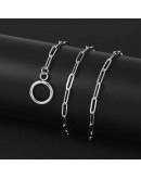 Acero inoxidable. Color plateado. Paperclip. Cierre marinero. 45 cm largo. Link: 10x3,5x0,5 mm. 1 ud