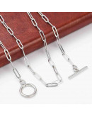 Acero inoxidable. Color plateado. Paperclip. Cierre marinero. 45 cm largo. Link: 10x3,5x0,5 mm. 1 ud