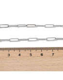 Acero inoxidable. Color plateado. Paperclip. Cierre marinero. 45 cm largo. Link: 10x3,5x0,5 mm. 1 ud