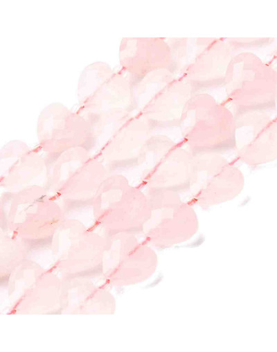 Cuarzo Rosa. Corazón. Faceteado. 9x10x4 milímetros. 1,2 mm perforación. 1 unidad.