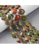 Unakite. Corazón. Faceteado. 12x12x5 milímetros. 1,2 mm perforación. 1 unidad. Unakite. Corazón. Faceteado. 12x12x5 milímetros. 1,2 mm perforación. 1 unidad.