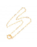 Acero inoxidable. Color dorado. Paperclip. Cierre marinero. 45 cm largo. Link: 10x3,5x0,5 mm. 1 ud.