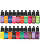 Pigmentos líquidos. 20 colores. 10 ml cada color. Para velas y jabones. 1 set.