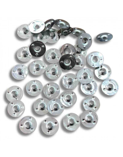 Base metálica para mechas. 12 milímetros diámetro. 50 unidades.