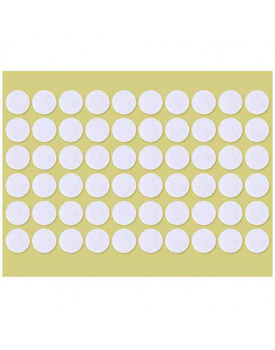 Adhesivo. Doble cara. Para mecha de candelas. 15 mm diámetro. 50 unidades.