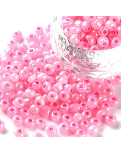 Chaquira. 4 mm. Color Sólido Ceylon. PINK. 1,50 mm perforación. 1 libra. 4500 uds aprox.