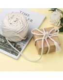 Hilo de algodón para macramé. 5 mm grosor. Color: GHOST WHITE. 50 metros.