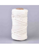 Hilo de algodón para macramé. 4 mm grosor. Color: GHOST WHITE. 100 metros.