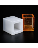 Molde para velas y resina. Cubo. 56 milímetros lado. 37 mm tamaño interior. 1 unidad.