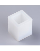 Molde para velas y resina. Cubo. 56 milímetros lado. 37 mm tamaño interior. 1 unidad.