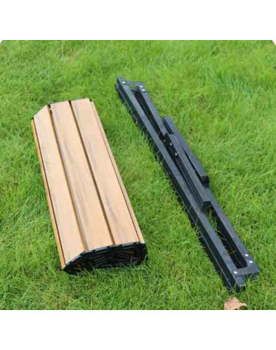 Mesa plegable. 120x60 cm tablero. 45 cm altura. 9,5 kilos peso. Acero carbón y aluminio. 1 set.