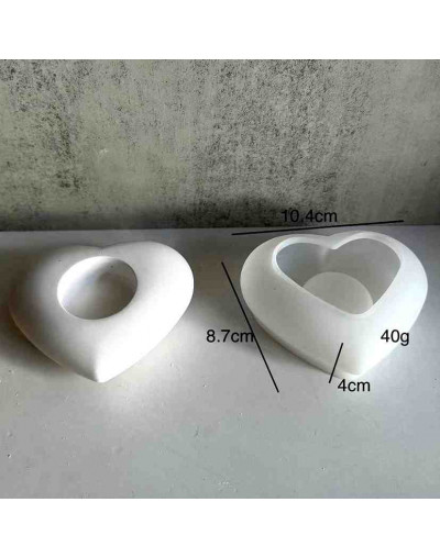 Molde para resina. Porta velas: Corazón. 81x104 milímetros. 1 unidad.