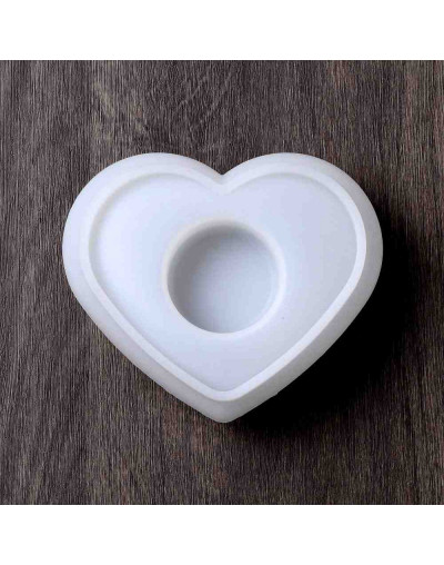 Molde para resina. Porta velas: Corazón. 81x104 milímetros. 1 unidad.