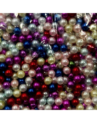 Perla (imitación). MIX COLOR. 06 mm diámetro. Sin perforación. Uso con HM089 y BS250P. 100 uds aprox