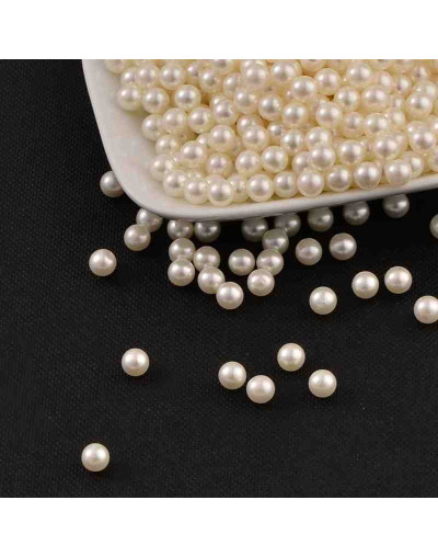 Perla (imitación). BEIGE. 08 mm diámetro. Sin perforación. Uso con HM089 y BS250P. 50 uds aprox.