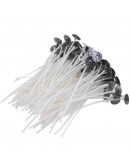 Mecha para velas. 100% algodón. 2 mm grosor. 15 cm largo. Con soporte metálico. 20 unidades. Mecha para velas. 100% algodón. 2 mm grosor. 15 cm largo. Con soporte metálico. 20 unidades.