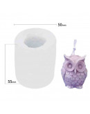 Molde para velas y resina. Búho. 50x55 milímetros. 1 unidad.