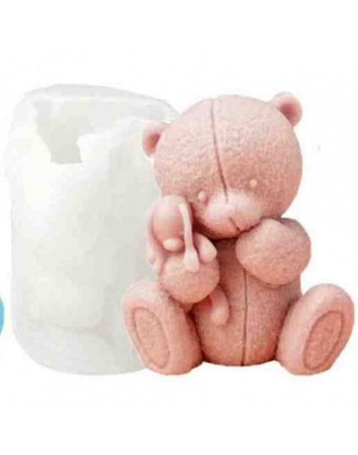 Molde para velas y resina. Osito. 82X72 milímetros. 1 unidad.