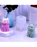 Molde para velas y resina. Gato. 75x106 milímetros. 1 unidad.