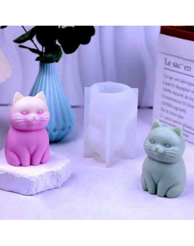 Molde para velas y resina. Gato. 75x106 milímetros. 1 unidad.