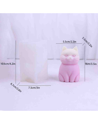 Molde para velas y resina. Gato. 75x106 milímetros. 1 unidad.