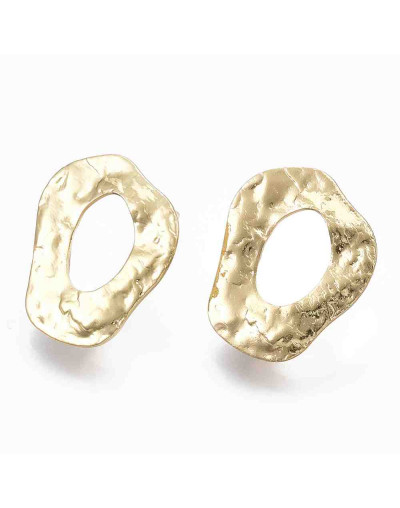 Pin aretes. Aleación de cobre. Baño 18KGold. 17x14 mm. 2,5 mm perforación. Cierre de silicón. 2 uds.