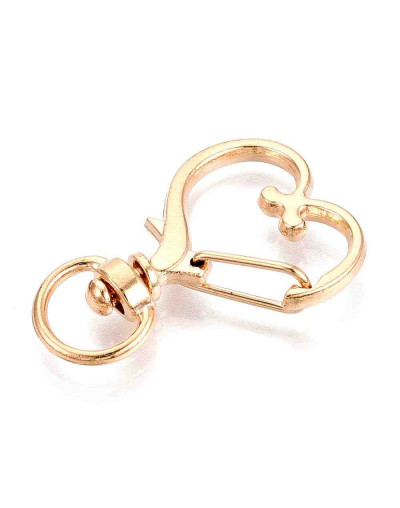 Accesorio para llaveros. Aleación de cobre. Color dorado. 33.2x23.9x6 mm, 5x9 mm agujero. 2 uds.