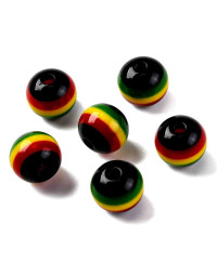 Jamaican. Esfera. 10x9 milímetros. 2 mm perforación. 20 unidades.