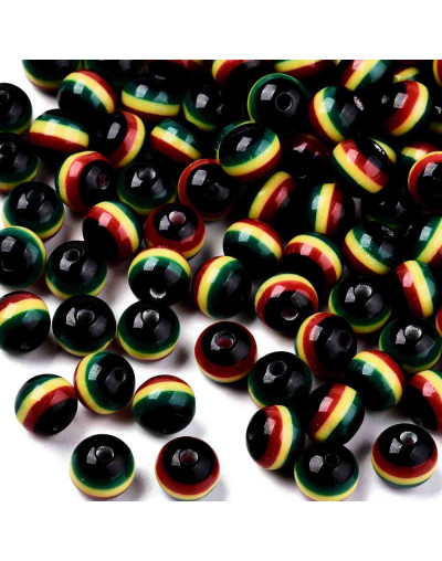 Jamaican. Esfera. 8x7 milímetros. 1,6 mm perforación. 25 unidades.