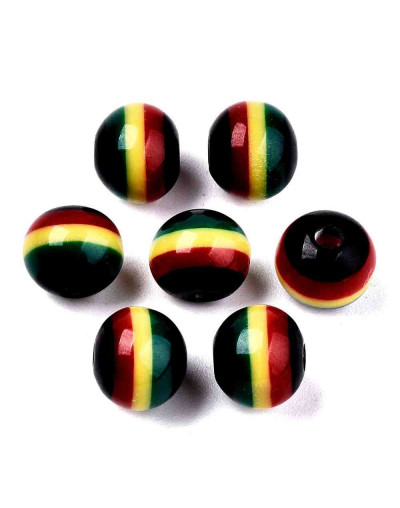 Jamaican. Esfera. 8x7 milímetros. 1,6 mm perforación. 25 unidades.