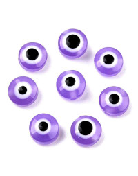 Ojo turco. Moneda. MEDIUM PURPLE. 8x6 milímetros. 1,8 mm perforación. 25 unidades.