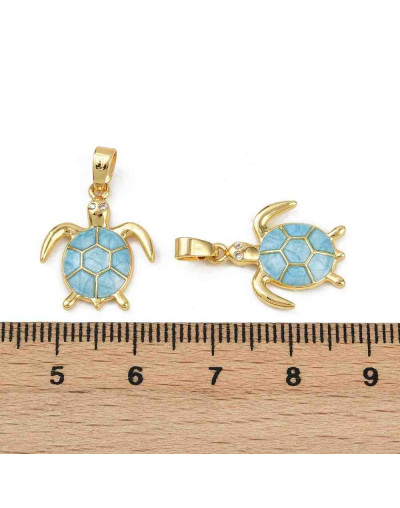 Animales: Tortuga. Aleación de cobre. Esmalte Sky Blue. Baño 18kGold. 18x15x2.5 mm. 1 ud. Animales: Tortuga. Aleación de cobre. Esmalte Sky Blue. Baño 18kGold. 18x15x2.5 mm. 1 ud.