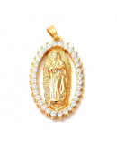 Religión: Virgen María. Aleación+Zirconia. Baño 18kGold. 31x19x3 mm. 5x3 mm cierre. 1 ud. Religión: Virgen María. Aleación+Zirconia. Baño 18kGold. 31x19x3 mm. 5x3 mm cierre. 1 ud.