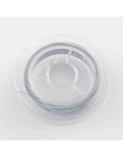 Tiger Tail. Hilo de nylon recubierto de acero. WHITE SMOKE. 0,45 mm grosor. 10 metros. 1 carrete