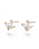 Pin aretes. Aleación de cobre. 18KGold+Zirconia. 8x8 mm. 1 mm perforación. Cierre de silicón. 2 uds. Pin aretes. Aleación de cobre. 18KGold+Zirconia. 8x8 mm. 1 mm perforación. Cierre de silicón. 2 uds.