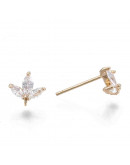 Pin aretes. Aleación de cobre. 18KGold+Zirconia. 8x8 mm. 1 mm perforación. Cierre de silicón. 2 uds. Pin aretes. Aleación de cobre. 18KGold+Zirconia. 8x8 mm. 1 mm perforación. Cierre de silicón. 2 uds.