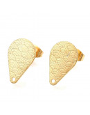 Pin aretes. Acero inoxidable. Color Dorado. Pin 16x10,5 mm. Cierre 6x4x3 mm. 1 mm agujero. 2 uds. Pin aretes. Acero inoxidable. Color Dorado. Pin 16x10,5 mm. Cierre 6x4x3 mm. 1 mm agujero. 2 uds.