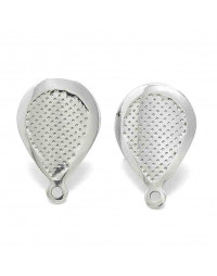 Pin aretes. Acero inoxidable. Color Plateado. Pin 18x12 mm. Cierre 6x4x3 mm. 1,4 mm agujero. 2 uds