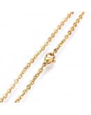 Acero inoxidable. Color dorado. Cable Chain. Con cierre. 50 cm largo. 1,5 mm grosor. 1 unidad.