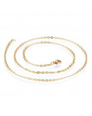 Acero inoxidable. Color dorado. Cable Chain. Con cierre. 50 cm largo. 1,5 mm grosor. 1 unidad.